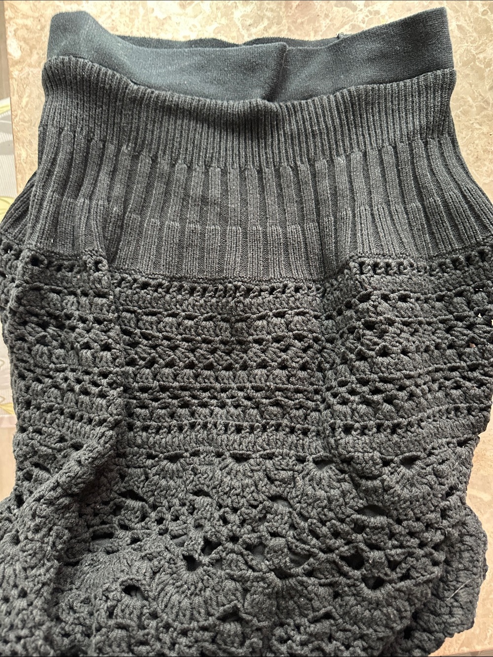 City DKNY Black crochet/knit skirt
